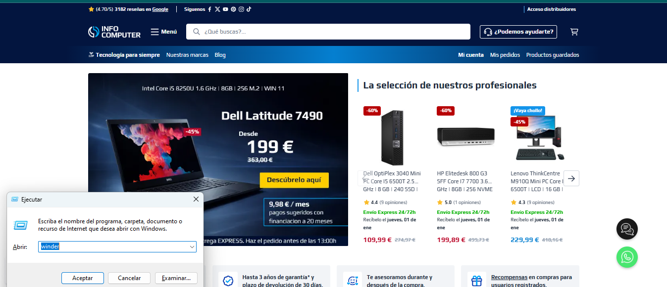 Resultado del comando winver en Windows